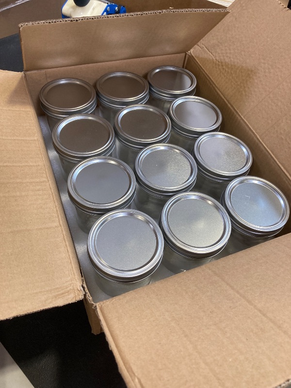 Photo 1 of Yodecy 12 Pack 16 oz Wide Mouth Clear Mason Jars with Silver Metal Lids, Canning Jars for Overnight Oats, Food Storage, Dry Food, Snacks, Candies and More