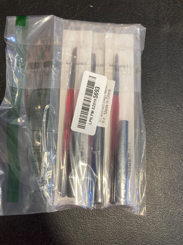 Photo 1 of 3PCS Nail Art Clean Up Brushes, Round/Angled/flat Acetone Resistant Gel Nail Polish Remover Brush, Nail Brushes for Tidying Up Polish Mishaps on Cuticles, and Nail Art Designs?Black Red?