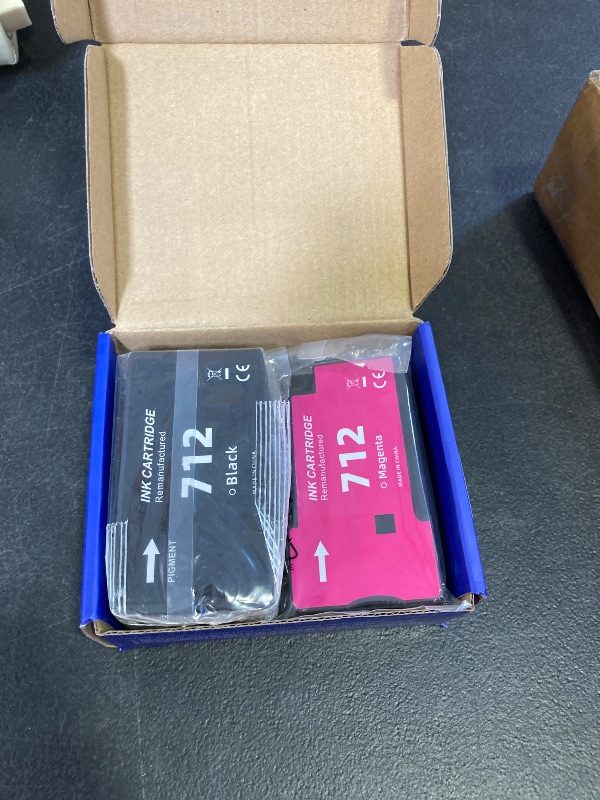 Photo 1 of 712XL 712 Ink Cartridges High Yield Replacement for 712 DesignJet Ink Cartridge 712XL 712 Black and Color for HP DesignJet T210 Ink T650 T630 T250 T230 Printer (4 Pack, 1BK/1C/1M/1Y)