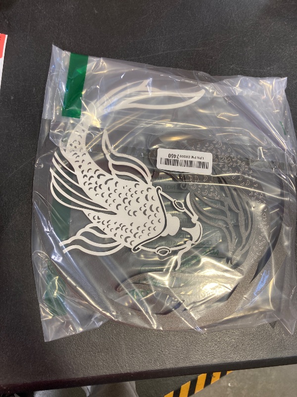 Photo 1 of Creoate Home Decor Wall Art Wooden Koi Fish, Black and White Yin Yang Themed Zen Wall Mount Plaque Decor for Yoga Room Bathroom Living Room Farmhouse, 12x12 inches