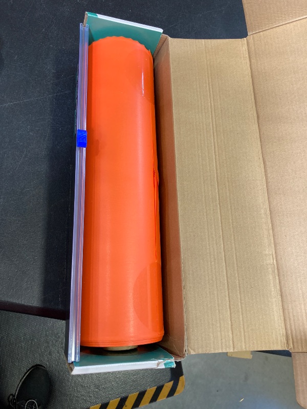 Photo 1 of Tablecloth Roll – 54" X 110' Orange Premium Plastic Table Cloths with Cutter Box - Cut to Size - Decorative Rectangle Table Cover Smooth Tablecloth - Disposable Table Cloths for Parties, Weddings.
