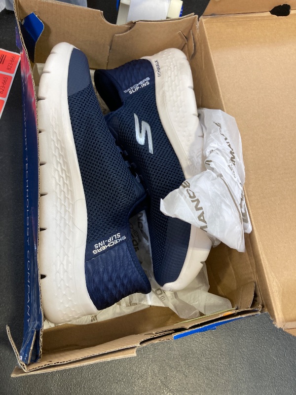 Photo 1 of Skechers Women's Go Walk Flex Hands Free Slip-Ins-Grand Entry Sneaker, Navy/White, 7.5 Wide