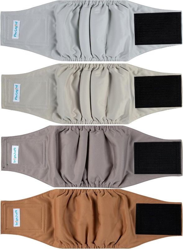 Photo 1 of Paw Legend Washable Dogs Diapers Male Dog Belly Bands for Male Dogs Diapers Reusable Puppy & Doggie Diapers Male (4 Pack, Medium)
