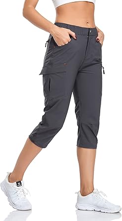 Photo 1 of GymBrave Women's Hiking Cargo Pants Quick Dry Outdoor Camping Capris Water Resistant UPF 50 with Zipper Pockets
SMALL