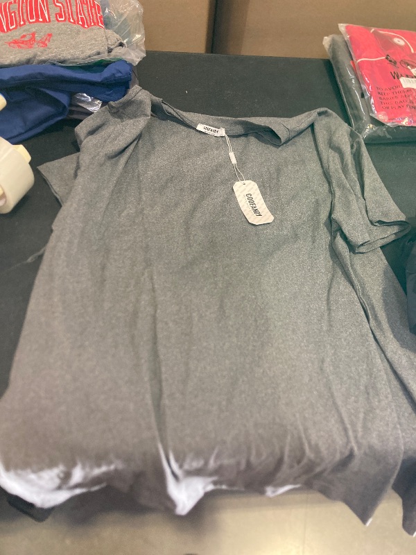 Photo 1 of COOFANDY Men's Shirts Short Sleeve Casual Tee Summer \\Soild T Shirts Dark Grey SIZE 2XL