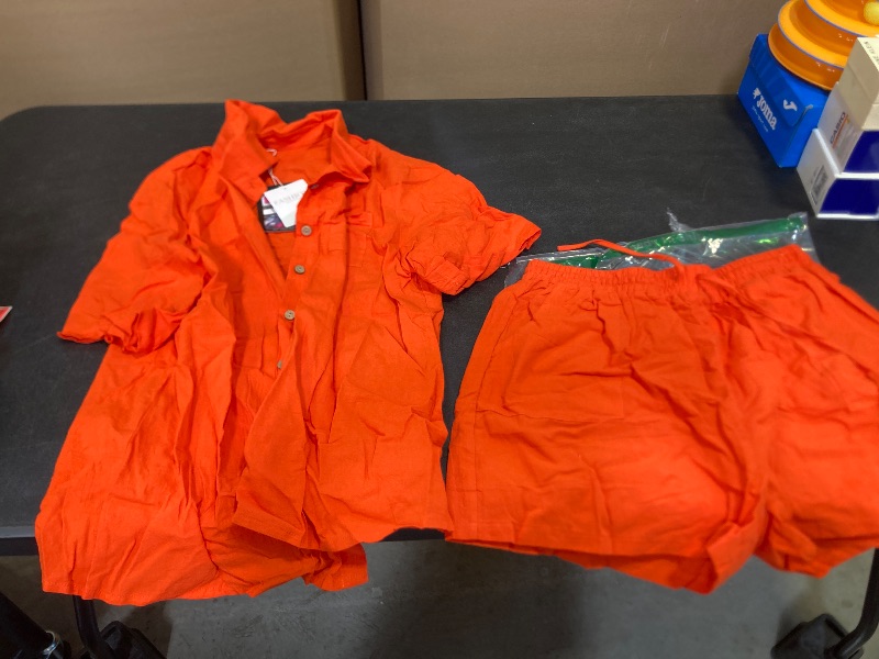 Photo 1 of MENS FASHION ORANGE 2 PIECE SUMMER SET SIZE XL