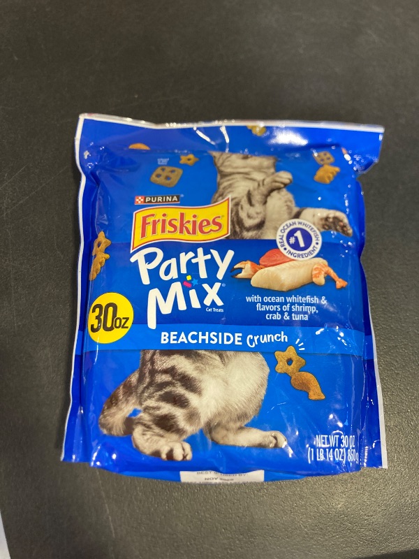 Photo 1 of Purina Friskies Cat Treats, Party Mix Beachside Crunch - 30 oz. Pouch EXP NOV 2026