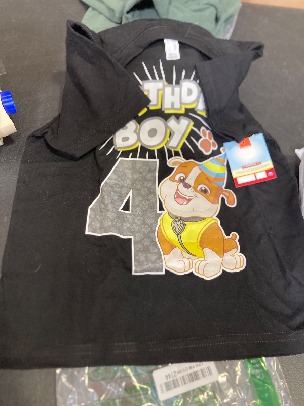 Photo 1 of Tstars Paw Patrol Rubble Birthday Boy 4 Toddler Kids Toddler Kids T-Shirt 5T Black