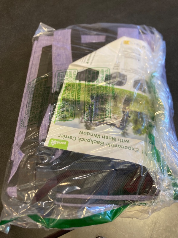 Photo 1 of petcute pet extendale backpack carrier with mesh window purple