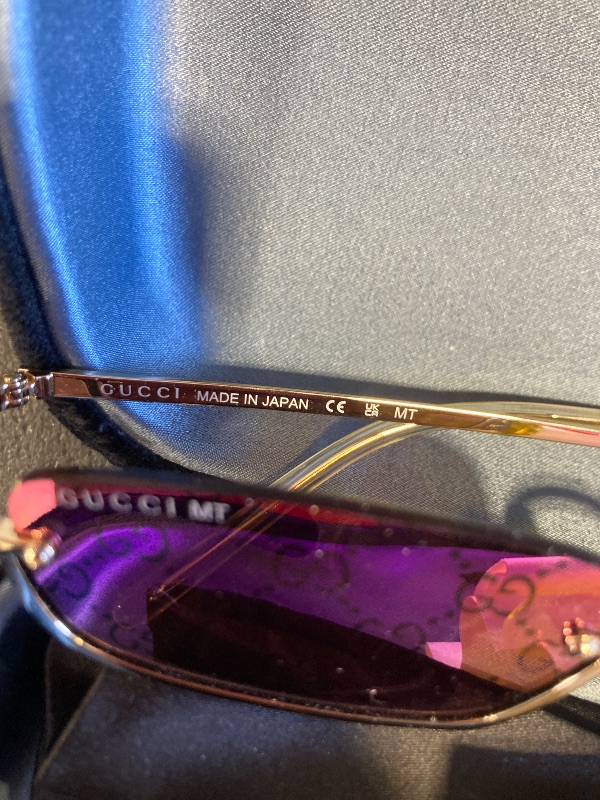 Photo 1 of Gucci Women's GG Upside Down Super Narrow Sunglasses, Gold-Gold-Violet, One Size