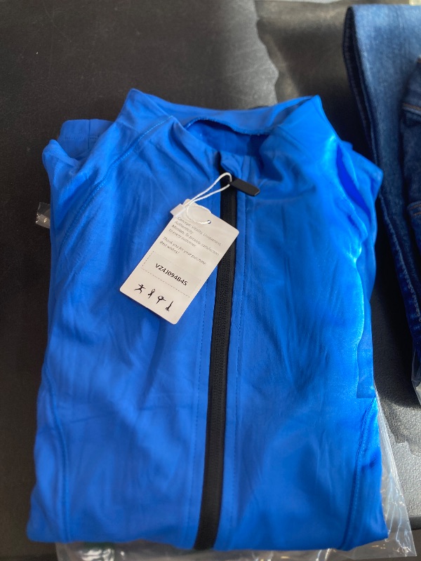 Photo 1 of YOKGO Workout Jackets for Women Lightweight Running Jackets Full Zip Yoga Athletic Clothes Slim Fit with Pockets small