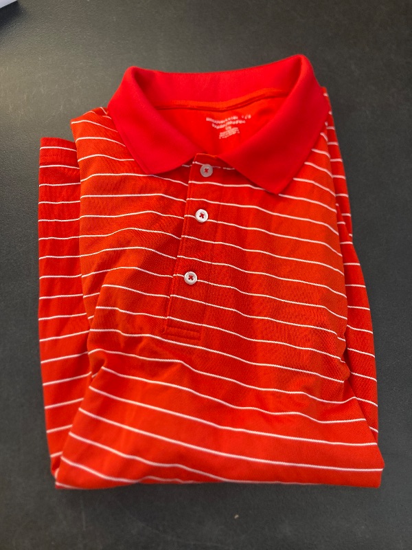 Photo 1 of Amazon Essentials Men's Golf Polo Shirt, Short Sleeve, size large 