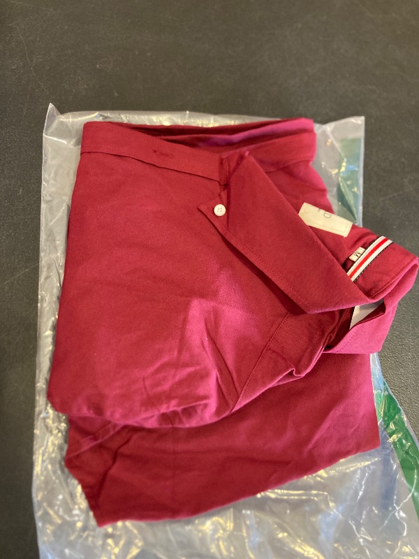 Photo 1 of Alimens & Gentle Mens Solid Oxford Shirt Long Sleeve Dress Shirt Work Casual Button Down Shirts with Pocket Wine Red medium 