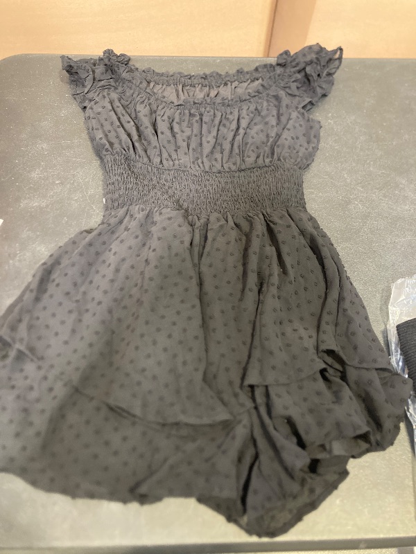 Photo 1 of Womens Mini romper  Dress Summer Ruffle Beach Sundress Black small 