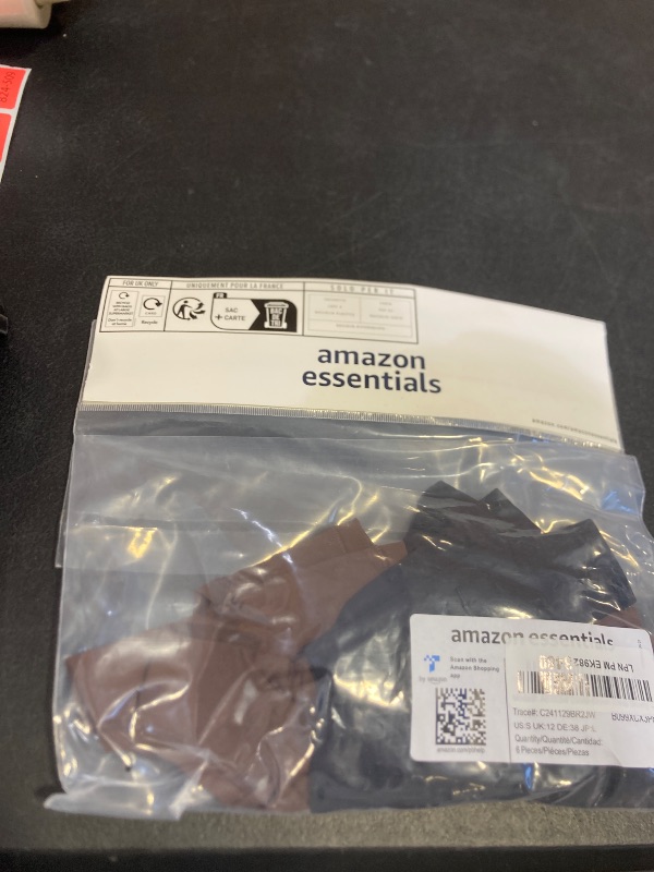 Photo 1 of Amazon Essentials Women's Microfiber Underwear (Hipster & Thong, Available in Plus Size), Pack of 6, Black/Rich Hazel, Small