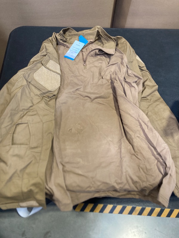 Photo 1 of MAGCOMSEN Combat Shirt Men Long Sleeve Tactical Hiking Hunting Fishing Work Shirt Brown xl