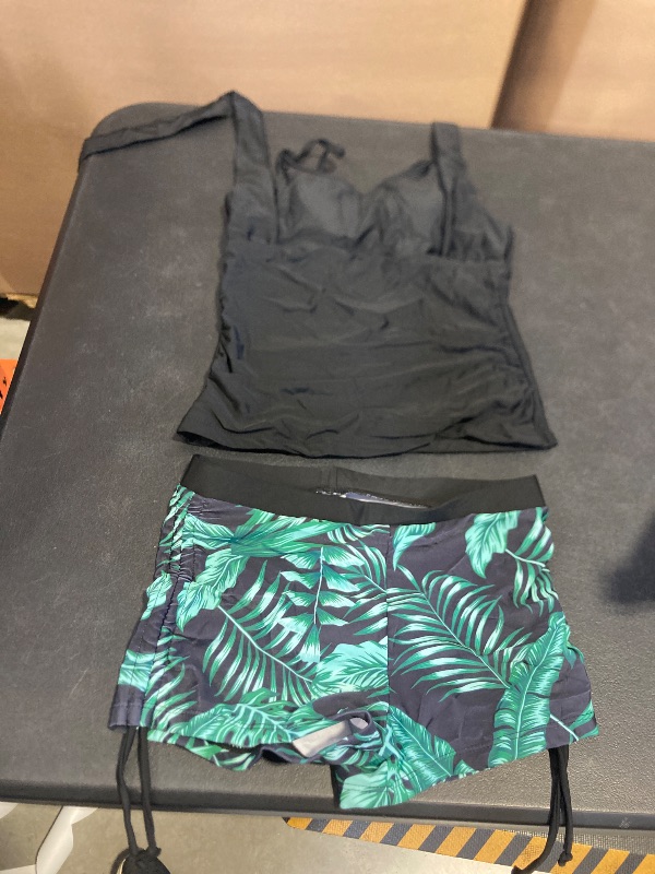 Photo 1 of Teen Swimsuits 12-14 Tummy Control Girls Tankini Swimsuits for Teens Bathing Suits Halter Swimsuit with Drawstring Printed Shorts Girls 2 Piece Swimsuits szie 13-14