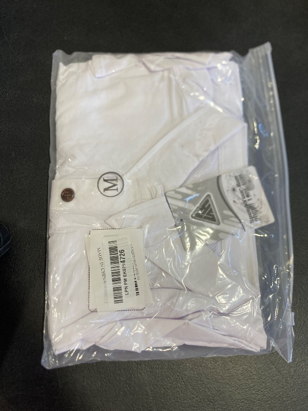 Photo 1 of Men's Fishing Shirt Sun Protection Short Sleeve Cooling Button Down Shirts for Hiking Travel White medium