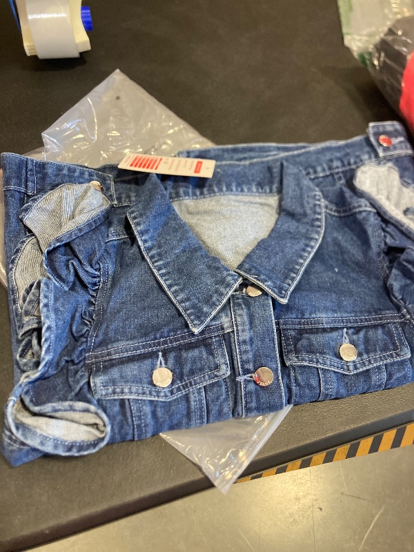 Photo 1 of Ladyful Womens Denim Vest Top Ruffle Cap Sleeve Jean Vest Button Down Sleeveless Denim Jacket size medium 