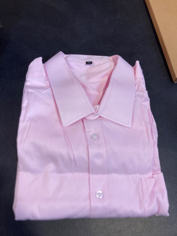 Photo 1 of Men’s Dress Shirt Long Sleeve Button Down Collared Shirt for Business Casual Wedding Office Travel Daily Wear (pink 01, XXL)