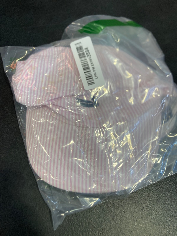 Photo 1 of Southern Marsh, Seersucker Hat, Pink Stripe with Navy, One Size