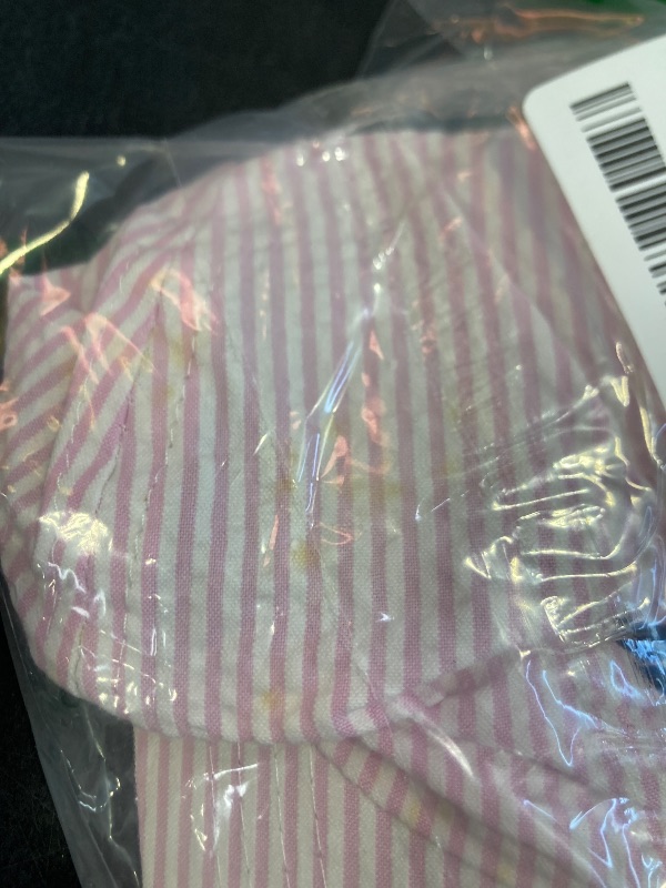 Photo 1 of Southern Marsh, Seersucker Hat, Pink Stripe with Navy, One Size