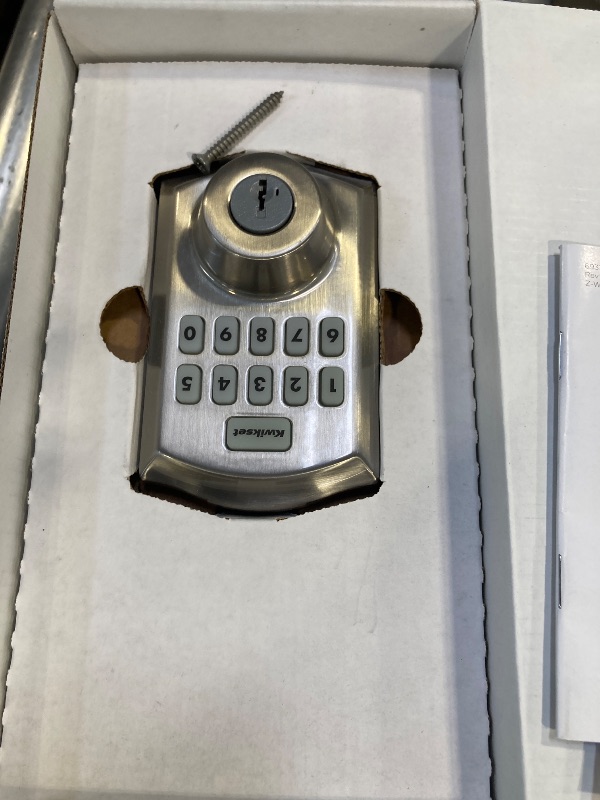 Photo 1 of Kwikset HomeConnect 620 Z-Wave Long Range Enabled Keypad Smart Lock Convenient Keyless Entry, Customizable User Codes, Ring Alarm Compatible, Hub Required, Sold Separately Satin Nickel Traditional