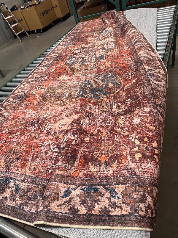 Photo 1 of 10x8ft  Washable Area Rug Boho Medallion Distressed Design Non-Shedding Easy Care Ideal for High Traffic Areas in Rugs for Living Room Bedroom Office Kitchen Large Carpet