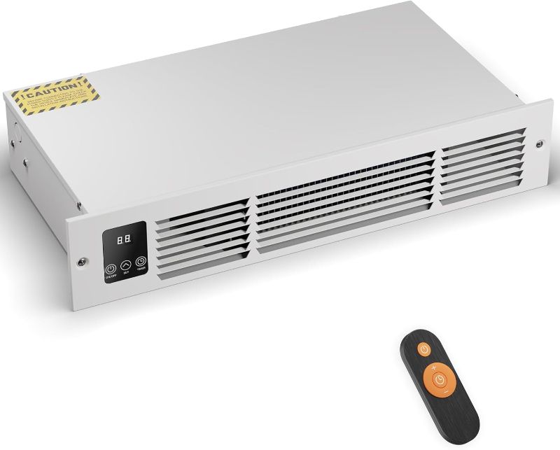 Photo 1 of Electric Kickspace Heater with Built-In Thermostat and Timer, 1500W Plinth Heater HTA15-ULTRA for Cabinet Kickspaces, Vanities and Stairways, White
