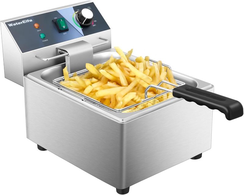 Photo 1 of Deep Fryer With Basket 9L/9.5QT Home Use Small Deep Fryer 1800W Commercial Deep Fryers For Kitchens And Dining Rooms With Thermostat Stainless Steels 120V

