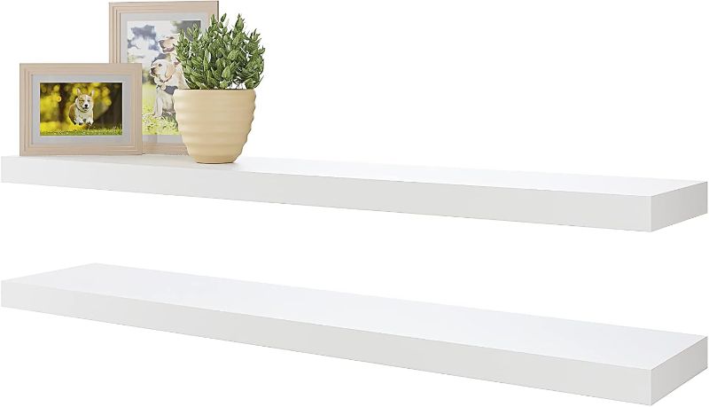 Photo 1 of BAMEOS Wall Mounted Floating Shelves Wooden Shelves 40 in W x 8in D Set of 2
