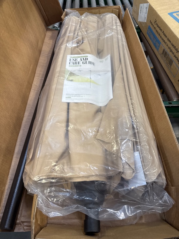 Photo 1 of MF Studio 13 Beige Rectangle Market Patio Umbrella

