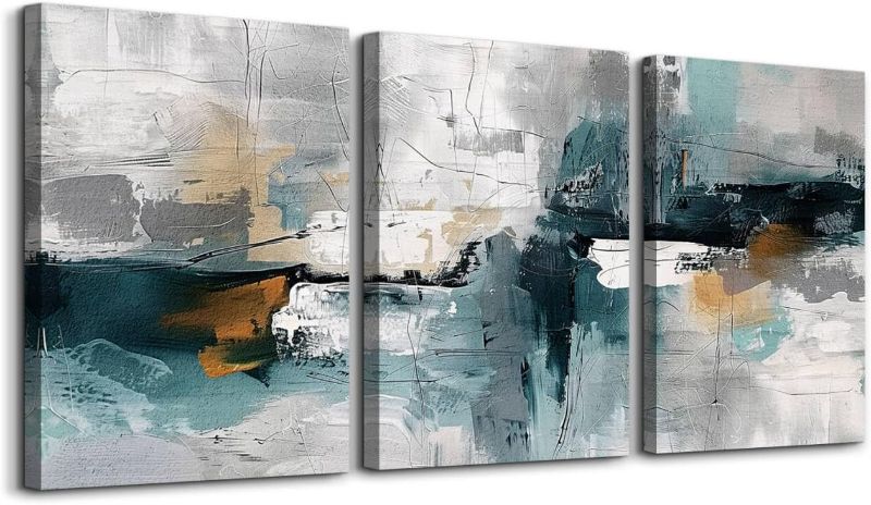 Photo 1 of TTHYUEWS Abstract Wall Art For Living Room Bedroom Wall Decor Modern Office Decorations Color Block Wall Paintings Pictures Artwork Hotel Canvas Prints Art 3 Piece Minimalist Aesthetic Home Decor
