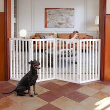Photo 1 of Freestanding Indoor Dog Gate for House Foldable Wood White Puppy Gate