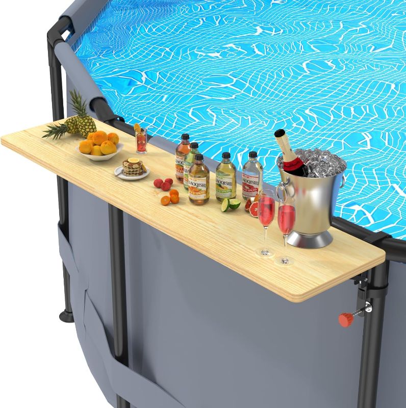 Photo 1 of Pool Bar - Above Ground Poolside Bar, Heavy-Duty Solid Pine Wood Patio Poolside Table 47" 