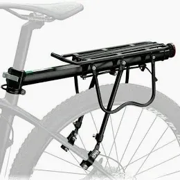 Photo 1 of Rear Bike Rack for Back,Bicycle Cargo Rack, 110 lbs Large Capacity Bike Pannier Rack, Adjustable Bicycle Touring Luggage Carrier Rack