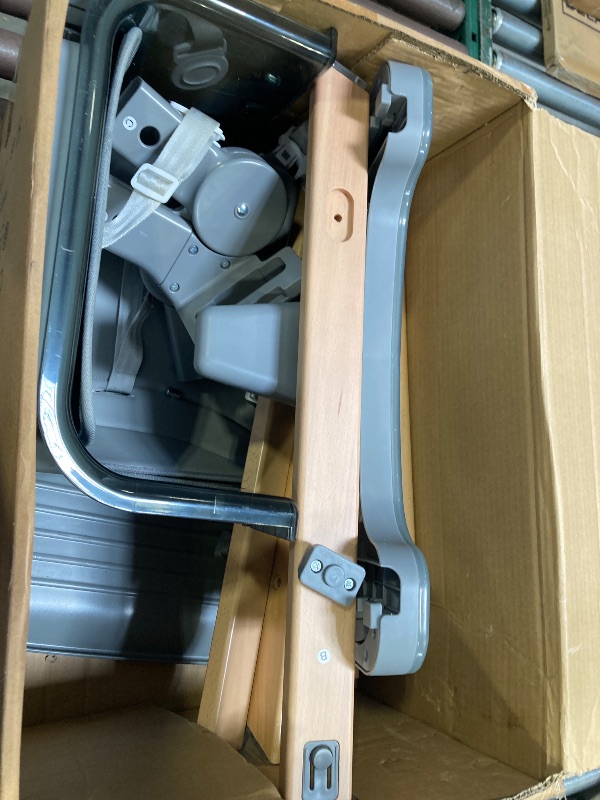 Photo 1 of Ezebaby High Chairs for Babies and Toddlers, Foldable Wooden High Chair, 2-in-1 Convertible to Dining Booster Seat, Easy Clean Baby High Chair with Large Adjustable Tray - Transparent Light Gray