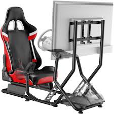 Photo 1 of ARES WING Racing Simulator Cockpit with Monitor Mount and Seat, Formula and GT Sim Racing Cockpit Compatible with Fanatec, Thrustmaster, Logitech, Moza Racing Games on PS5, PS4, Xbox and PC