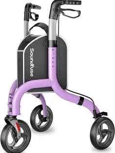 Photo 1 of Lightweight Foldable 3-Wheel Rollator Walker with Cane & Cup Holders