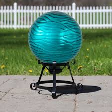 Photo 1 of 10" GLASS GRAZING GLOBE - LIGHT BLUE 