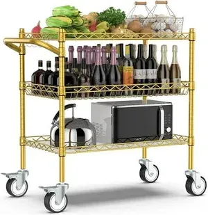 Photo 1 of Leteuke 3 Tier Rolling Carts with Wheels,Heavy Duty Utility Bar Cart