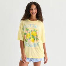 Photo 1 of Arizona Body Womens Crew Neck Short Sleeve Juniors Pajama Top size xl
