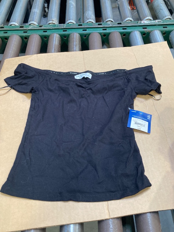 Photo 1 of 
Arizona Off the Shoulder Womens Juniors Short Sleeve T-Shirt, Small, Black