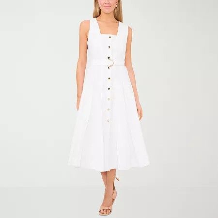 Photo 1 of Sam and Jess Womens Sleeveless MIDI Fit + Flare Dress, Small, White