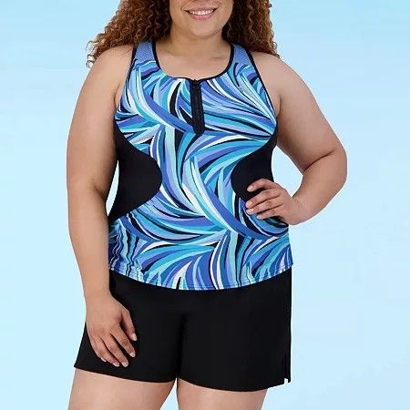 Photo 1 of ZeroXposur Tankini Swimsuit Top Plus, 0x, Blue