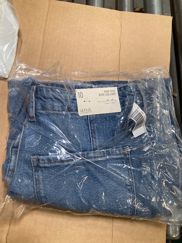 Photo 1 of A.n.a Soft Drape Womens High Rise Wide Leg Cropped Jean, 8, Blue