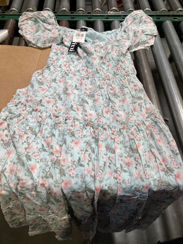 Photo 1 of Trixxi Womens Short Sleeve MIDI Floral Juniors a-Line Dress, Medium, Green