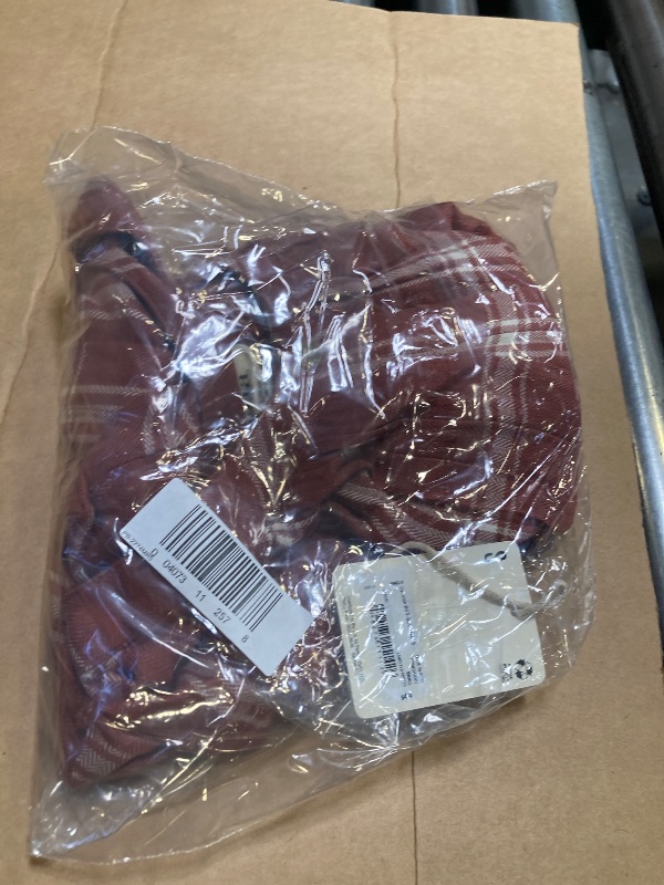 Photo 1 of A.n.a Womens Plaid Split Crew Neck Long Sleeve Balloon Sleeve Regular Fit Button-Down Shirt, Small, Brown