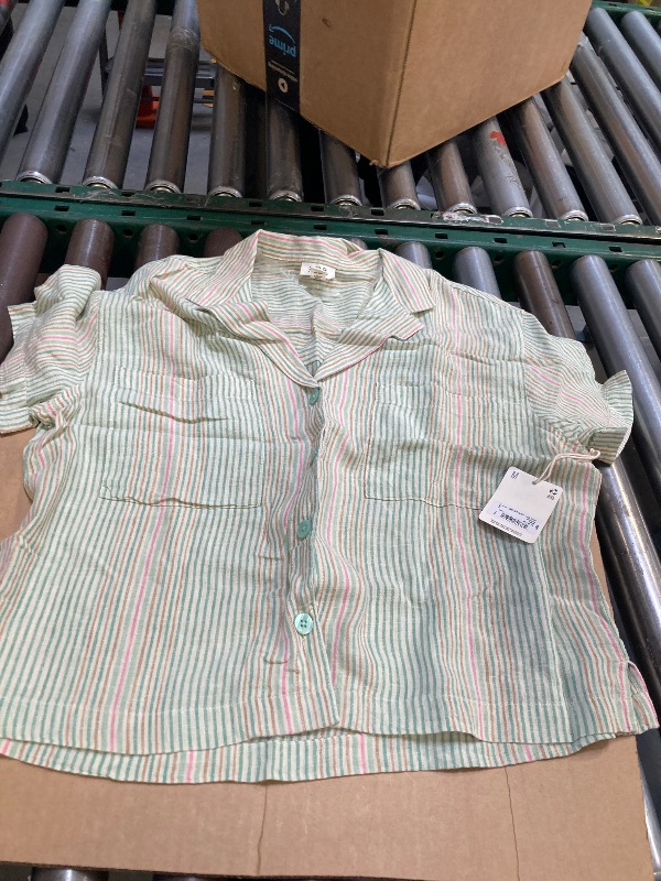 Photo 1 of A.n.a Soft Drape Womens Short Sleeve Blouse, Medium, Green