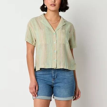 Photo 1 of A.n.a Soft Drape Womens Short Sleeve Blouse, Medium, Green